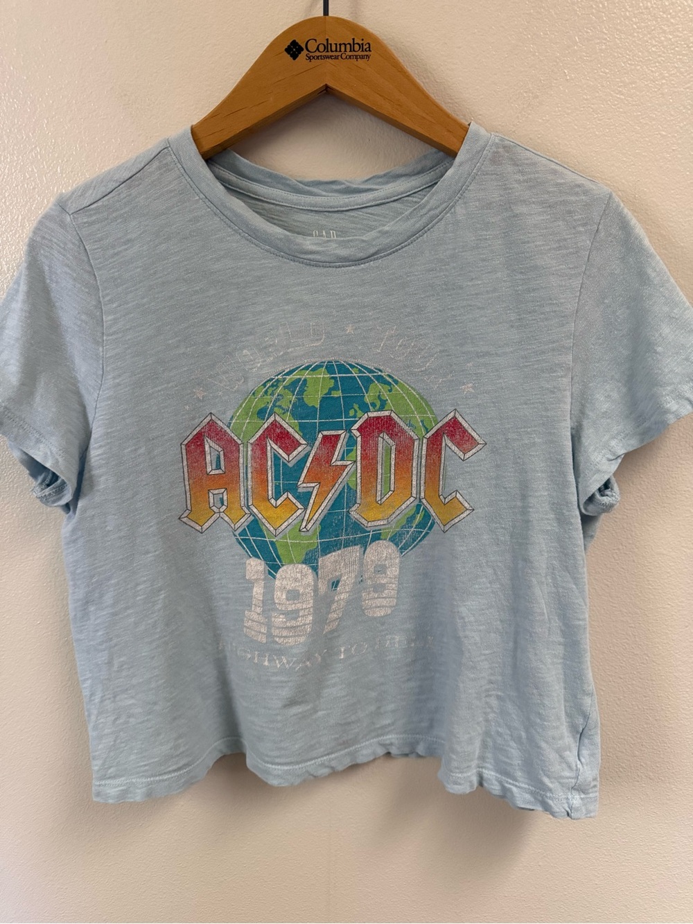 GAP Light Blue AC/DC Graphic Tee